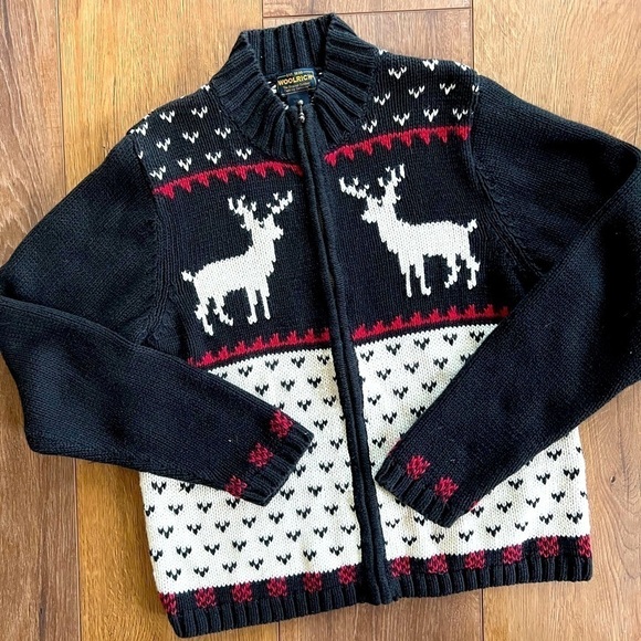 Vintage Woolrich Ramie/Cotton Zipper Front Cardigan / Large - Picture 1 of 10